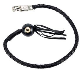 Fgbw1-b8 Dream Apparel 42 Inch Leather Motorcycle Black Get Back Whip For Handlebar Biker With 8 Pool Ball