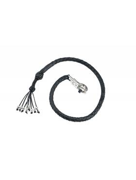 Dream Apparel Fgbw1-h 42 Inch Black Leather Hand Braided With Monkey Fist And Skull Motorcycle Get Back Whip