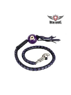 Fgbw10-bb-36 Dream Apparel 36 Inch Black Purple Leather Braided Beautifull Motorcycle Get Back Whip 4 Ball Pool