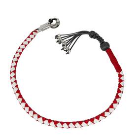 Fgbw12-hs Dream Apparel White/red Motorcycle Biker Skulls Leather Get Back Whip 36 Inch Inches Long