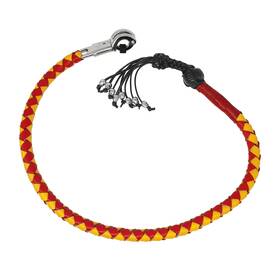 Fgbw15-h Dream Apparel Yellow/red Motorcycle Biker Skulls Leather Get Back Whip 42 Inch Inches Long