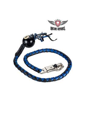 Dream Apparel Fgbw2-b8 42 Inch Black And Blue Leather Hand Braided Motorcycle Get Back Whip With 8 No Pool Ball