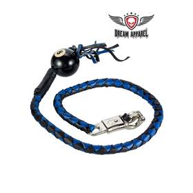 Fgbw2-b8s Dream Apparel Motorcycle Biker Black/blue 8 Ball Hand Braided Leather Get Back Whip 36 Inch Inches