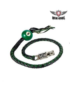 Dream Apparel Fgbw4-bb-36 36 Inch Black Green Leather Braided Beautifull Motorcycle Get Back Whip 6 Ball Pool