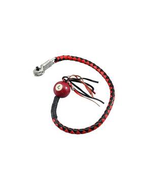 Fgbw6-bb-36 Dream Apparel 36 Inch Black And Red Leather Hand Braided Motorcycle Get Back Whip With 7 No Pool Ball