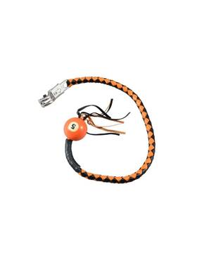 Dream Apparel Fgbw9-bb-36 36 Inch Black Orange Leather Braided Beautifull Motorcycle Get Back Whip 5 Ball Pool