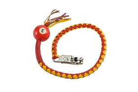 Gbw15-bb Dream Apparel Motorcycle Biker Yellow/red Leather Pool Ball Get Back Whip 42 Inch Inches Long