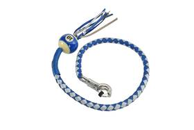 Gbw21-bb-36 Dream Apparel Motorcycle Biker Blue/silver Leather Pool Ball Get Back Whip 36 Inch Inches Long