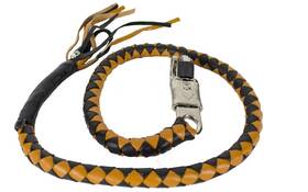 Gbw3-11 Dream Apparel Biker Black/brown Hand Braided Leather Motorcycle Get Back Whip 42 Inch Inches