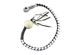 Gbw7-bb-36 Dream Apparel Motorcycle Biker Black/white Leather Pool Ball Get Back Whip 36 Inch Inches Long