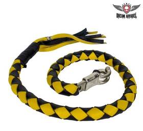 Gbw8-11-t2 Dream Apparel Black/yellow Motorcycle Biker Leather Get Back Whip 3 Inch Fat And 42 In Long Gbw8-11-t2 Dream Apparel Black/yellow Motorcycle Biker Leather Get Back Whip 3 Inch Fat And 42 In Long
