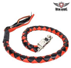 Gbw9-11-t2 Dream Apparel Black/orange Motorcycle Biker Leather Get Back Whip 3 Inch Fat And 42 In Long