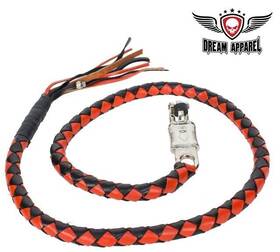 Gbw9-11l Dream Apparel Motorcycle Biker Black And Orange Hand Braided Leather Get Back Whip 50 Inch In Long Gbw9-11l Dream Apparel Motorcycle Biker Black And Orange Hand Braided Leather Get Back Whip 50 Inch In Long