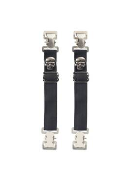 Pk56-nb Dream Apparel Skull Design Heavy-duty Alligator Teeth Boot Clips Adjustable Elastic Straps