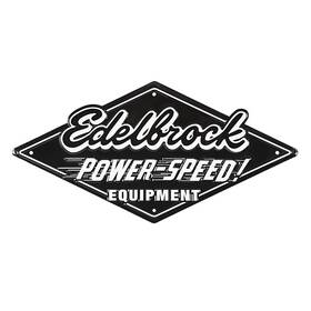 Edelbrock 189147 Power Speed Steel Garage Sign - Black And White Vintage Decor