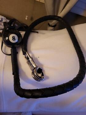 1000101 Excelsior 36 Inch Leather Motorcycle Get Back Whip For Handlebar Fringed Biker Black