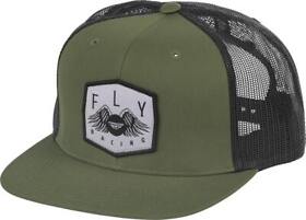 351-0065y Fly Racing Youth Freedom Trucker Hat Army Green