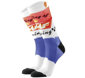 Ho20194907-wbl-os Fmf King Of Racing Socks White Blue Footwear