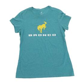 Fd-201017 Ford Fd-201017- Bronco Womens Stacked Logo Teal T-shirt Medium
