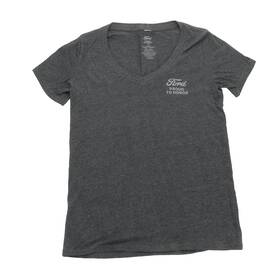 Fd-204332 Ford Fd-204332- Inch Proud To Honor Eagle Womens V-neck T-shirt Charcoal Xl