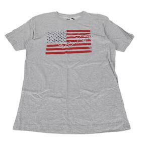 Fd200619xl Ford Mustang Mens Pony Flag T-shirt Gray Xl