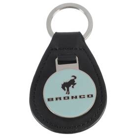 Fd200990-blck-osfm Ford Bronco Leather Keychain Black