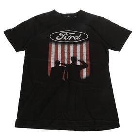 Fd203550s Ford Proud To Honor Shield Flag Salute Mens T-shirt Black Small