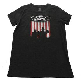 Ford Fd2035512xl Proud To Honor Shield Flag Salute Womens T-shirt Gray 2xl