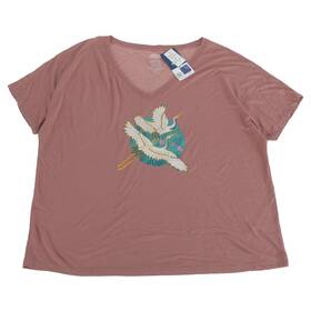 Fd205593xl Ford Wip Womens Slouchy V-neck T-shirt Pink 3xl