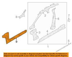 Hg9z5410111a Ford Oem 13-20 Fusion Center Pillar Rocker-floor Side Rail