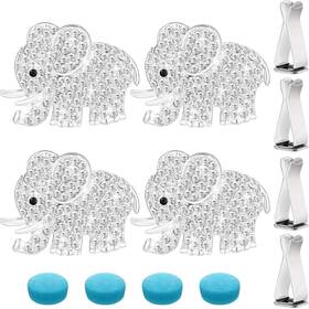 Frienda Frienda-8447-v 4 Pcs Bling Elephant Car Air Vent Clip 1 Count Pack Of Silver