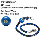 Gbw2-bb Dream Apparel Long Diameter Motorcycle Get Back Whip Black And