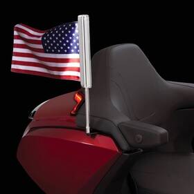 78600 Goldstrike Chrome Led Lighted Flag Pole With And Mount For 18-20 Goldwing