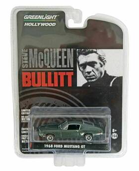 44721 Greenlight 1 64 Scale 1968 Mustang Bullitt Diecast Model Mcqueen Edition Ships Free
