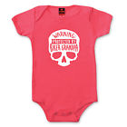 Gys1037-12m Hot Leathers Girls Biker Grandpa Pink Onesie Mo