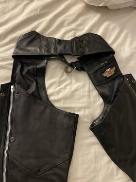 9311 Harley-davidson Womens Sz Xs Deluxe Black Leather Chaps