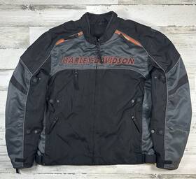 97341-13vm-022l Harley Davidson Gravel Stone Motorcycle Jacket Size Xl 97341-13vm