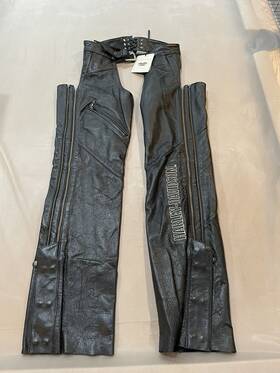 98097 Harley-davidson 06vp Womens Sz Xs Deluxe Black Leather Chaps New With Tags 29 Inch