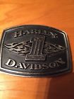 Harley Davidson Belt Buckle Raised Flames Black Chrome Unknown
