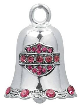 Hrb019 Harley-davidson Pink Crystal Bar And Shield Ride Bell
