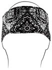 Hbv101 Zan Headgear Cotton Headband Black Paisley Osfm Hbv101 Zan Headgear Cotton Headband Black Paisley Osfm
