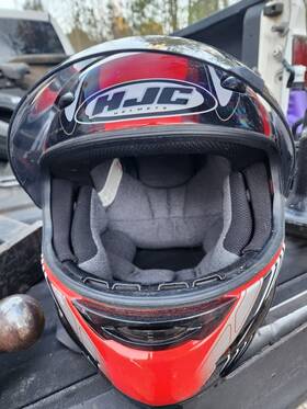 Cl-14 Hjc Switch Motorcycle Helmet Size L Red With Glitter