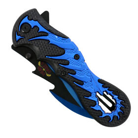 Kna1118 Hot Leathers Knife Dragon Tail Blue 4inch
