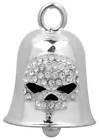 Hrb027 White Crystal Willie Skull Bar Shield Ride Bell