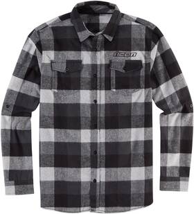 3040-2886 Icon Feller Flannel Long Sleeve Shirt Button Up Black/grey Adult Large