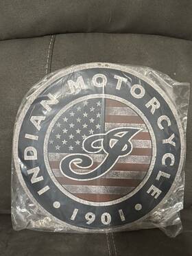 2862941 Indian Motorcycle Genuine 12 Inch Usa Flag Logo Metal Sign