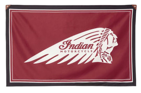 2867608 Indian Motorcycle 5foot X 3foot Red Black Wall Logo Flag With Reinforced Leather Corners