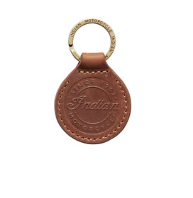 2862944 Indian Motorycle Circle Leather Key Ring With Engraved Brass P N