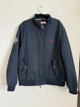 50jbjk059nvd Jaguar Xkss Canvas Double Zip Navy Drivers Harrington Jacket England Uk 3xl