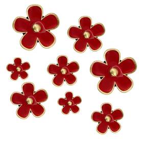 Lxsloet Qph-g-5200 8pcs Flower Car Air Vent Clip Daisy Freshener Red